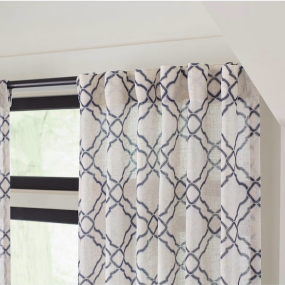 2PK Allen+Roth 50x84-in Navy Light Filtering Back Tab Curtain Panels - Picture 4 of 11